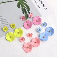 1 Pair Fashion Flower Metal Stoving Varnish Women's Drop Earrings main image 6