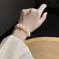 Fashion Oval Silver Beaded Pearl Plating Bracelets 1 Piece main image 5