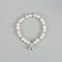 Fashion Round Silver Beaded Pearl Plating Bracelets 1 Piece main image 5