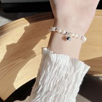 Fashion Round Silver Beaded Pearl Plating Bracelets 1 Piece main image 1