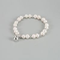 Fashion Round Silver Beaded Pearl Plating Bracelets 1 Piece main image 3