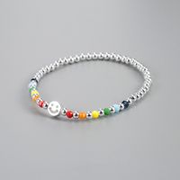 Simple Style Smiley Face Silver Beaded Bracelets 1 Piece main image 1