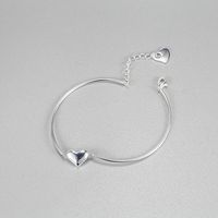 Fashion Heart Shape Silver Plating Bracelets 1 Piece main image 5