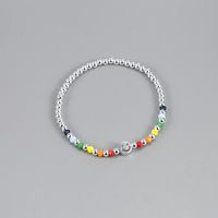 Simple Style Smiley Face Silver Beaded Bracelets 1 Piece main image 2