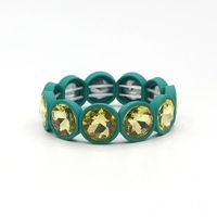 1 Piece Fashion Round Enamel Stoving Varnish Inlay Artificial Gemstones Women's Bracelets sku image 1