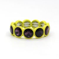 1 Piece Fashion Round Enamel Stoving Varnish Inlay Artificial Gemstones Women's Bracelets sku image 5