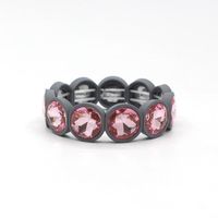 1 Piece Fashion Round Enamel Stoving Varnish Inlay Artificial Gemstones Women's Bracelets sku image 4