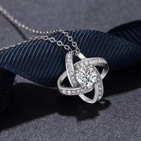 Simple Style Round Stainless Steel Hollow Out Diamond Earrings Necklace main image 5