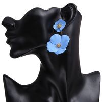 1 Pair Fashion Flower Metal Stoving Varnish Women's Drop Earrings main image 3