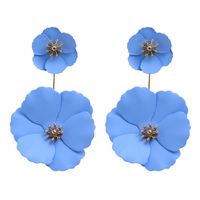 1 Pair Fashion Flower Metal Stoving Varnish Women's Drop Earrings main image 2