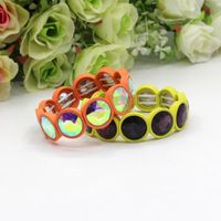 1 Piece Fashion Round Enamel Stoving Varnish Inlay Artificial Gemstones Women's Bracelets main image 2