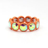1 Piece Fashion Round Enamel Stoving Varnish Inlay Artificial Gemstones Women's Bracelets sku image 6