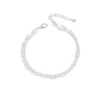 Fashion Solid Color Silver Layered Plating Bracelets 1 Piece main image 4
