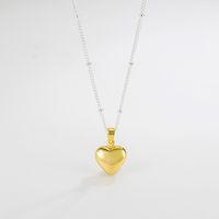 Simple Style Heart Shape Silver Plating Pendant Necklace 1 Piece sku image 2