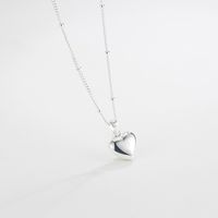 Simple Style Heart Shape Silver Plating Pendant Necklace 1 Piece main image 2