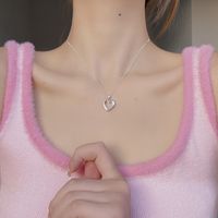 Fashion Heart Shape Silver Plating Hollow Out Pendant Necklace 1 Piece main image 4
