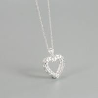 Fashion Heart Shape Silver Plating Hollow Out Pendant Necklace 1 Piece main image 2