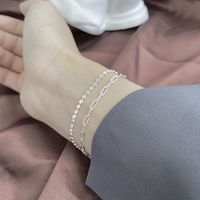 Fashion Solid Color Silver Layered Plating Bracelets 1 Piece main image 2
