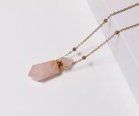 Korean Style Heart Shape Perfume Bottle Crystal Metal Pendant Necklace 1 Piece main image 2