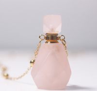 Korean Style Heart Shape Perfume Bottle Crystal Metal Pendant Necklace 1 Piece sku image 5