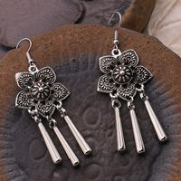 1 Pair Ethnic Style Tassel Flower Alloy Plating Hollow Out Women's Drop Earrings main image 4