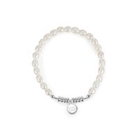 Fashion Round Letter Silver Pearl Bracelets 1 Piece main image 3