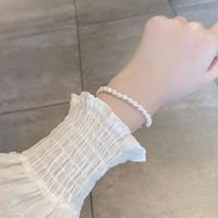 Fashion Round Letter Silver Pearl Bracelets 1 Piece main image 2