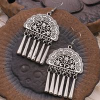 1 Pair Ethnic Style Tassel Flower Alloy Plating Hollow Out Women's Drop Earrings main image 3