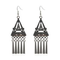 1 Pair Ethnic Style Tassel Flower Alloy Plating Hollow Out Women's Drop Earrings main image 2