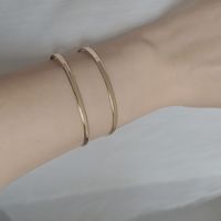 1 Piece Simple Style Solid Color Metal Hollow Out Women's Bangle main image 4