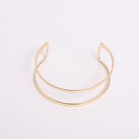 1 Piece Simple Style Solid Color Metal Hollow Out Women's Bangle main image 2