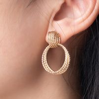 1 Pair Fashion Solid Color Alloy Plating Gold Plated Women's Earrings main image 5