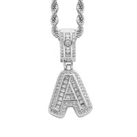 Simple Style Letter Copper Inlay Zircon Pendant Necklace 1 Piece sku image 1