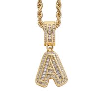 Simple Style Letter Copper Inlay Zircon Pendant Necklace 1 Piece sku image 51