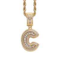 Simple Style Letter Copper Inlay Zircon Pendant Necklace 1 Piece sku image 4
