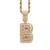 Simple Style Letter Copper Inlay Zircon Pendant Necklace 1 Piece sku image 2