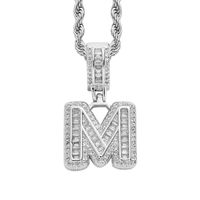 Simple Style Letter Copper Inlay Zircon Pendant Necklace 1 Piece sku image 52