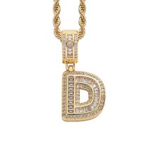 Simple Style Letter Copper Inlay Zircon Pendant Necklace 1 Piece sku image 6