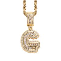 Simple Style Letter Copper Inlay Zircon Pendant Necklace 1 Piece sku image 12