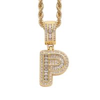 Simple Style Letter Copper Inlay Zircon Pendant Necklace 1 Piece sku image 29