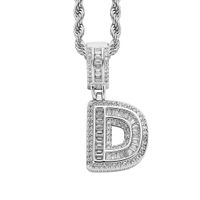 Simple Style Letter Copper Inlay Zircon Pendant Necklace 1 Piece sku image 7