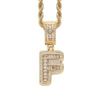 Simple Style Letter Copper Inlay Zircon Pendant Necklace 1 Piece sku image 10