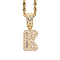 Simple Style Letter Copper Inlay Zircon Pendant Necklace 1 Piece sku image 20
