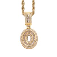 Simple Style Letter Copper Inlay Zircon Pendant Necklace 1 Piece sku image 27