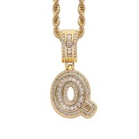 Simple Style Letter Copper Inlay Zircon Pendant Necklace 1 Piece sku image 31