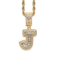 Simple Style Letter Copper Inlay Zircon Pendant Necklace 1 Piece sku image 18