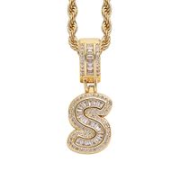 Simple Style Letter Copper Inlay Zircon Pendant Necklace 1 Piece sku image 35