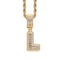 Simple Style Letter Copper Inlay Zircon Pendant Necklace 1 Piece sku image 22