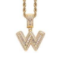 Simple Style Letter Copper Inlay Zircon Pendant Necklace 1 Piece sku image 43
