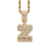 Simple Style Letter Copper Inlay Zircon Pendant Necklace 1 Piece sku image 49